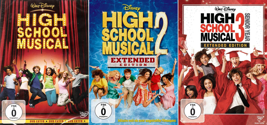 High School Musical 1-3 (Teil 1+2+3) Deutsche Originalware [3-DVD], DVD