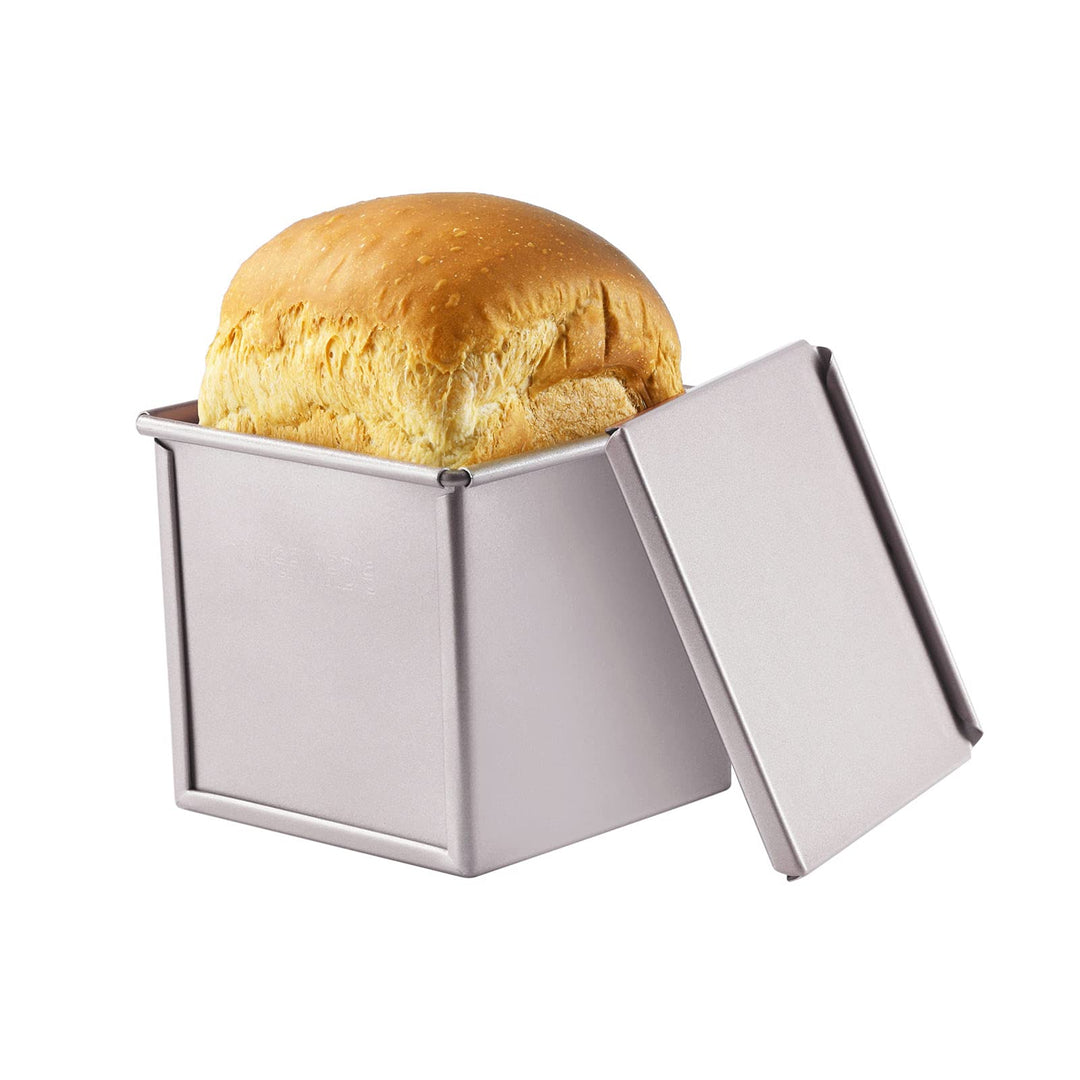 CHEFMADE Pullman Loaf Pan mit Lip, 0,55 Lb Teig Kapazität Nicht-stick Rechteck Flache Toast Box für