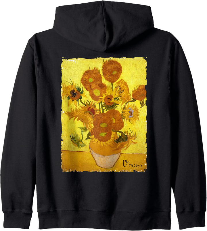 Van Gogh Sunflowers Vintage Tee Yellow Flowers Art Painting Kapuzenjacke