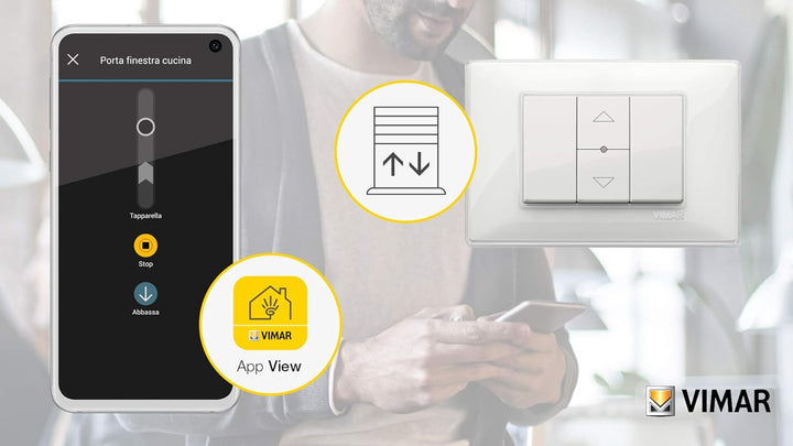 Vimar 14594 Plana Wireless VIEW Relaisausgang für Rollläden mit schwenkbaren Lamellen und Fernbedien