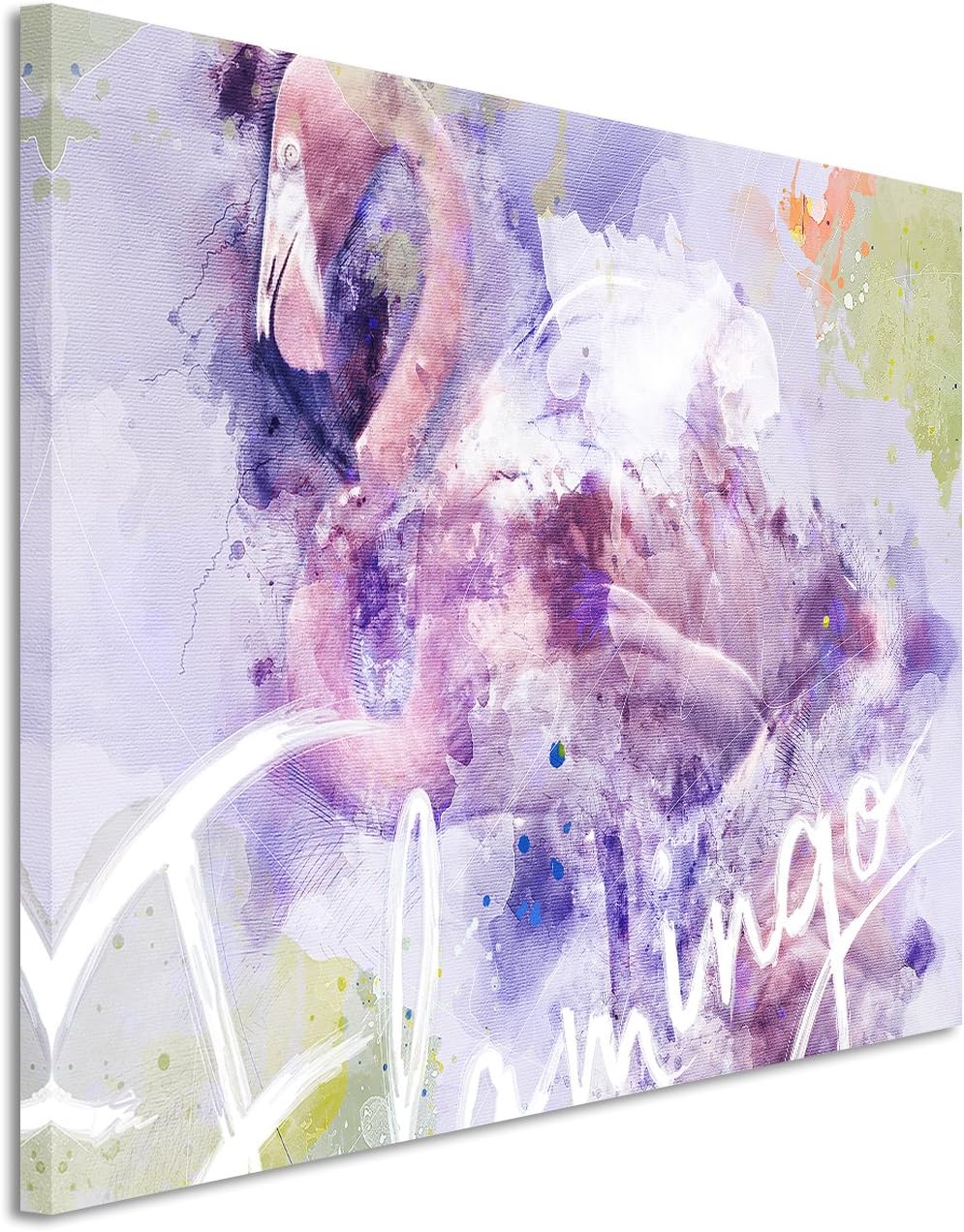 Paul Sinus Art Bild Leinwand 120x80cm Flamingo in Altrosa, 120x80cm