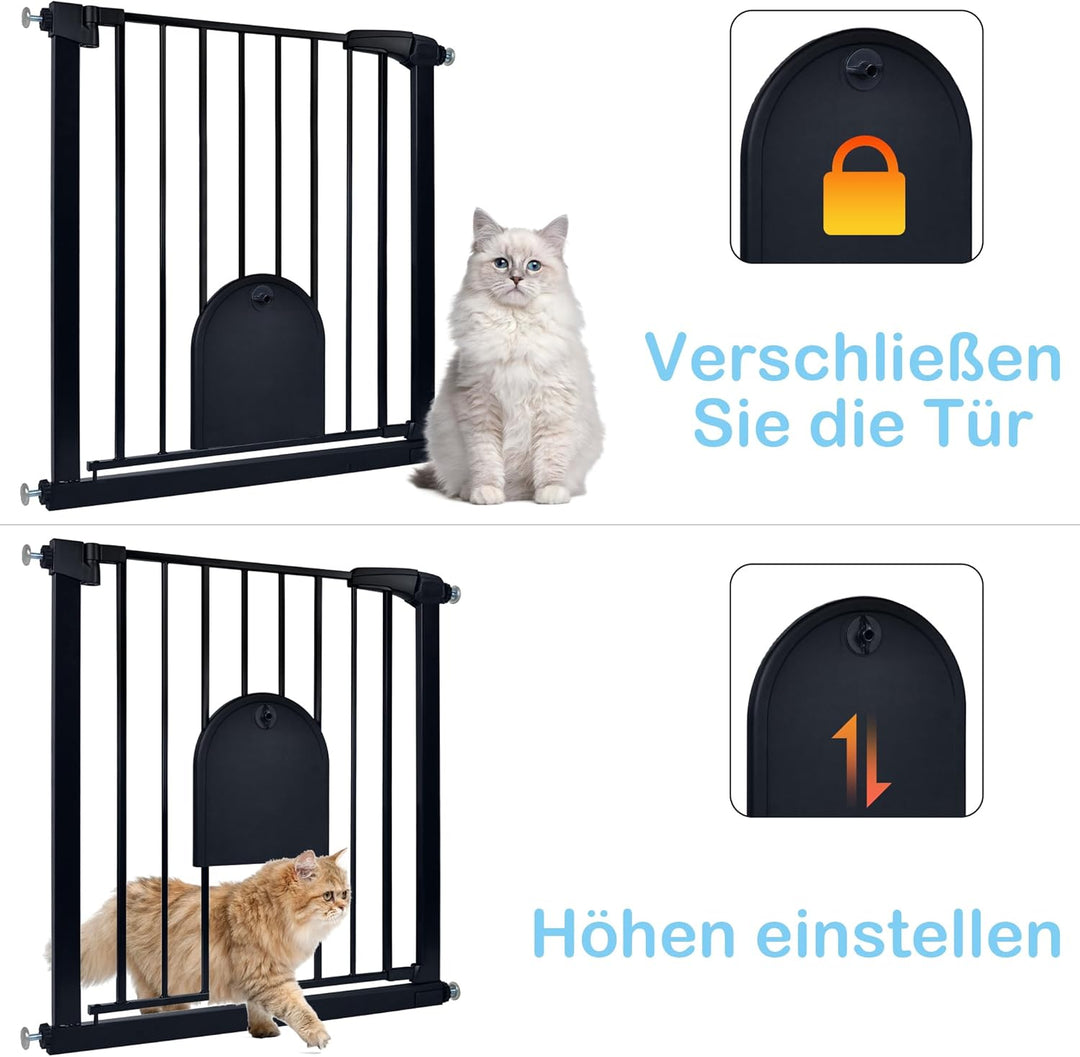 XMTECH Türschutzgitter Ohne Bohren Treppengitter für Kinder 105-115cm breit, Auto-Close Baby Türgitt