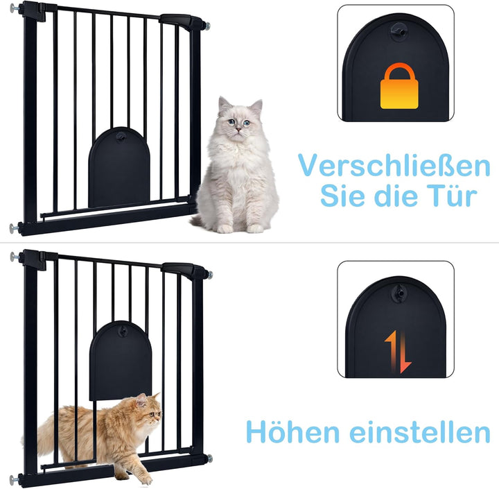 XMTECH Türschutzgitter Ohne Bohren Treppengitter für Kinder 105-115cm breit, Auto-Close Baby Türgitt