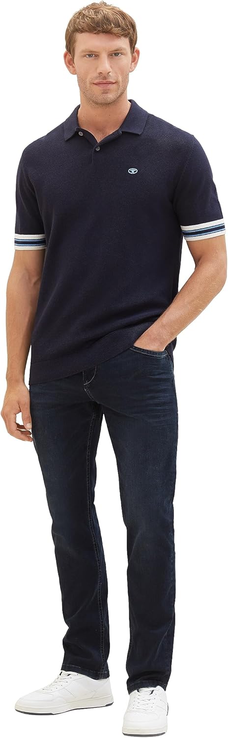 TOM TAILOR Herren Josh Regular Slim Jeans mit Stretch 29W / 32L 10170 - Blue Black Denim, 29W / 32L