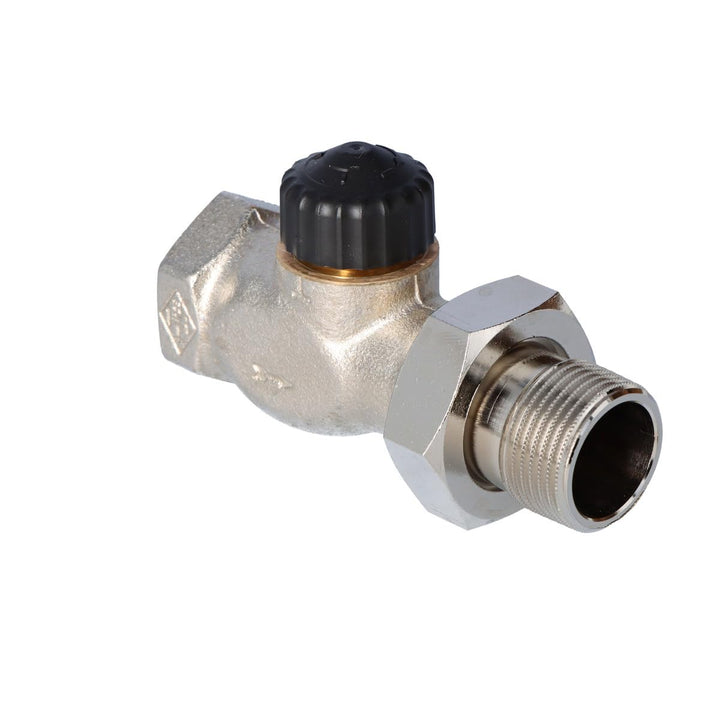 TA Heimeier Thermostat-Ventilunterteil Standard Durchgangsform, Rotguss vernickelt 1 Zoll, 2202-04.0