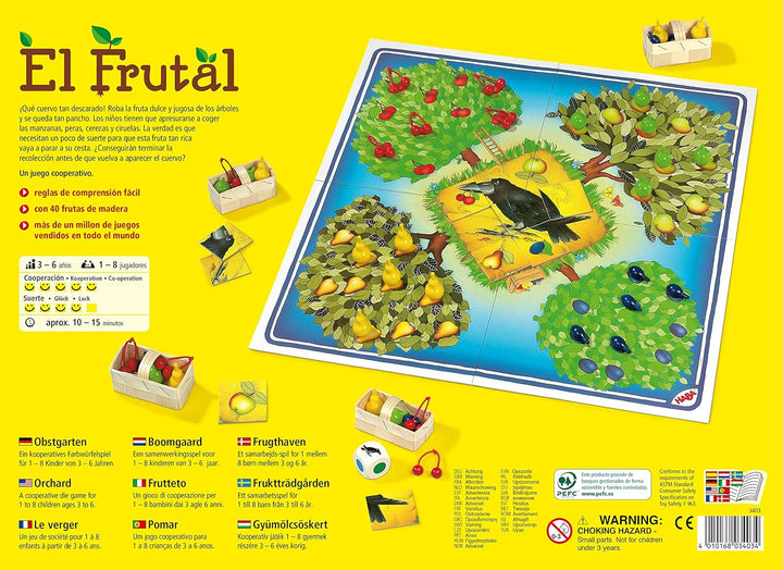 HABA 3403 Der Frucht Cuervo Teo tischset Kinder, Mehrfarbig, Talla única Brettspiel, Brettspiel