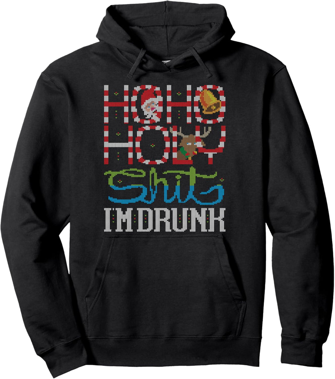 Ho Ho Holy Shit I'm Drunk Santa Claus Ugly Christmas Sweater Pullover Hoodie