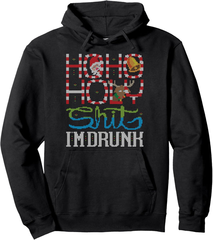 Ho Ho Holy Shit I'm Drunk Santa Claus Ugly Christmas Sweater Pullover Hoodie