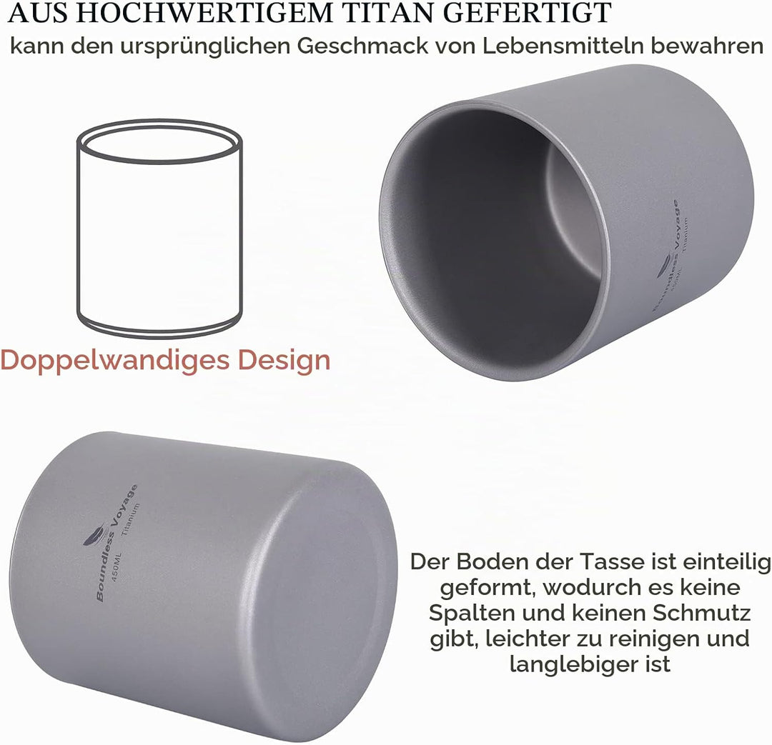 Boundless Voyage Titan Becher Mini Isolierte Doppelwandige Tasse Outdoor Camping Faltbare Kaffee Tee