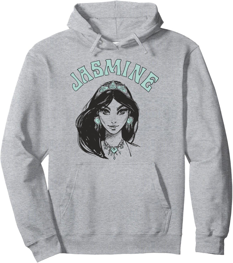 Disney Aladdin Live Action Jasmine Title Sketch Portrait Pullover Hoodie