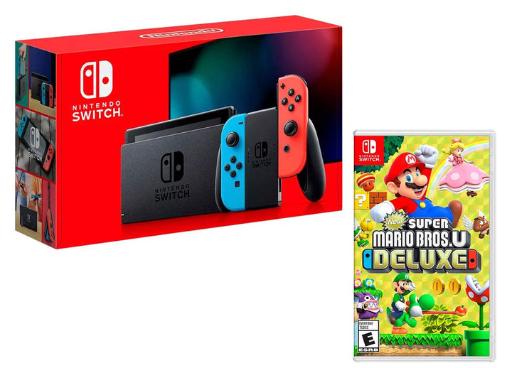 Nintendo Switch 32Gb Neon-Rot/Neon-Blau + New Super Mario Bros. U Deluxe