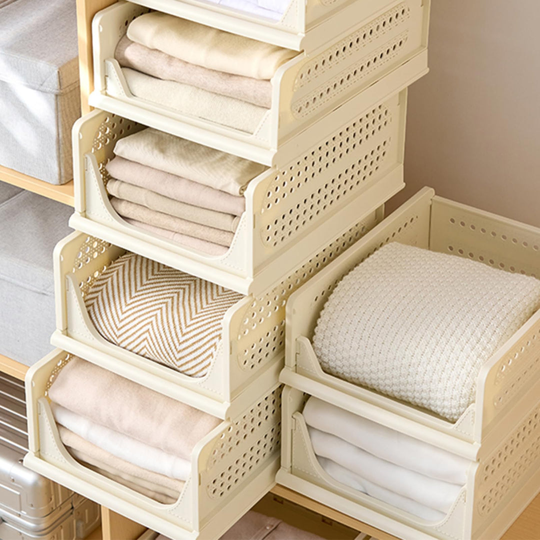RMAN 6 Stück Kleiderschrank Organizer Faltbare Schrank Organizer Schubladenboxen Stapelbar Aufbewahr