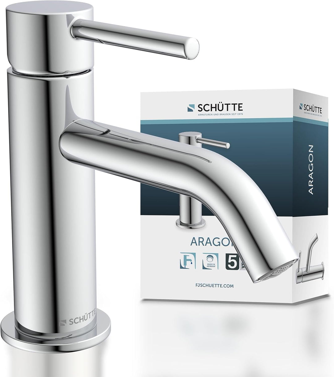 SCHÜTTE Kaltwasserhahn ARAGON 37955, Wasserhahn Bad nur für Kaltwasser, Waschtischarmatur im Gäste-W