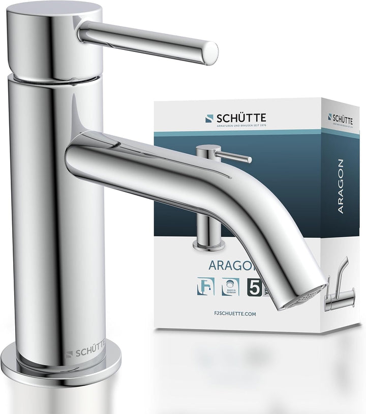 SCHÜTTE Kaltwasserhahn ARAGON 37955, Wasserhahn Bad nur für Kaltwasser, Waschtischarmatur im Gäste-W