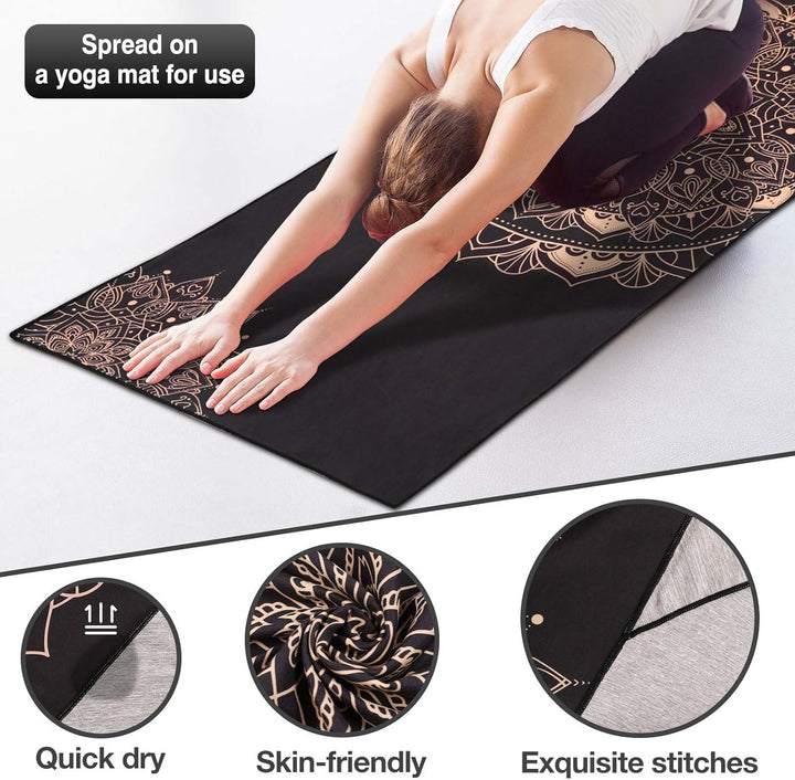 MoKo Yogamatten Handtuch, rutschfest Yoga Handtuch Auflage für Yogamatte Schweissabsorbierend Saugfä