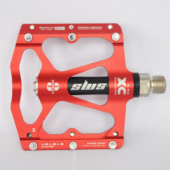 Fahrradpedale von UPANBIKE, Ultraleicht, 1,43 cm, dreifaches Lager, aus Aluminium Rot, Rot