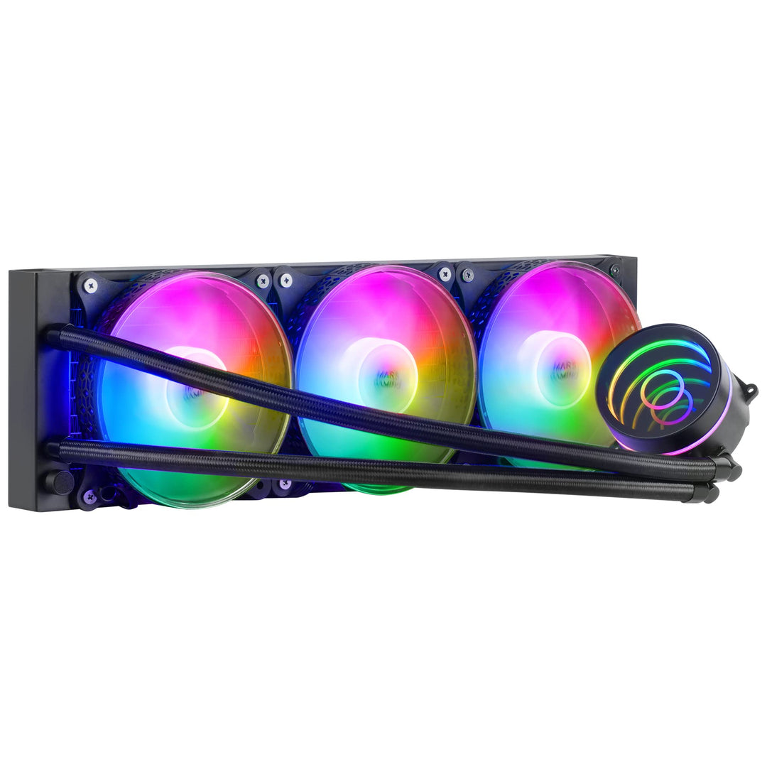 MarsGaming ML-ONE360 Schwarz, CPU Wasserkühlung, TDP 550W, Infinity Mirror, 3 Silent FRGB Lüfter, Un