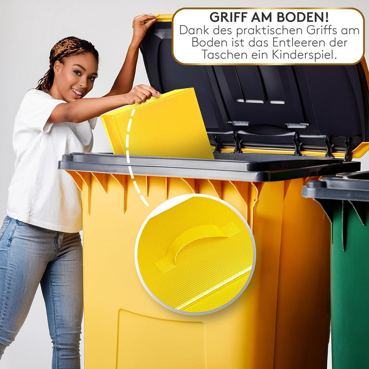 Mülltrennsystem 3fach - Taschen Mülleimer 3 Fächer für Innen und Aussen zum trennen von Papier, Plas