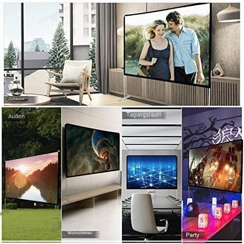 Projector Screen with Stand 80 inch Portable Projection Screen 16:9 4K HD Projections Movies Screen