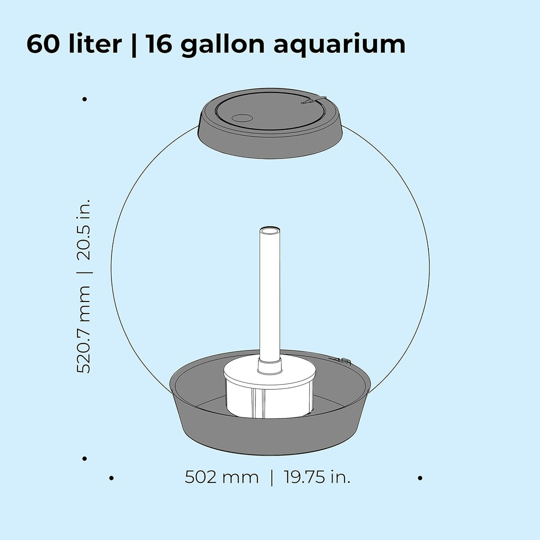 biOrb 72012 CLASSIC 60 LED silber - dekoratives Aquarium Komplett-Set mit Filter-System, LED-Beleuch