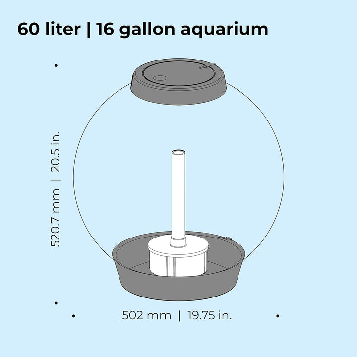 biOrb 72012 CLASSIC 60 LED silber - dekoratives Aquarium Komplett-Set mit Filter-System, LED-Beleuch