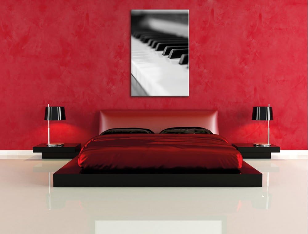 Elegantes Klavier, Format: 100x70 auf Leinwand, XXL riesige Bilder fertig gerahmt mit Keilrahmen, Ku