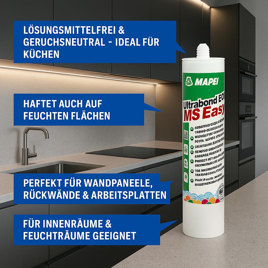 Ultrabond ECO MS Easy mit Reinigungschwamm, Montagekleber auf MS-Polymerbasis | Lösemittelfrei, Elas