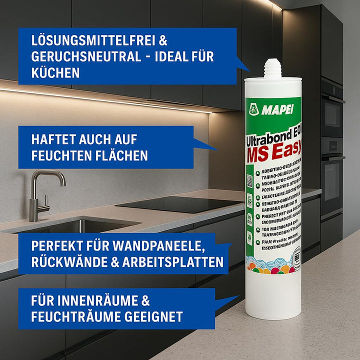 Ultrabond ECO MS Easy mit Reinigungschwamm, Montagekleber auf MS-Polymerbasis | Lösemittelfrei, Elas