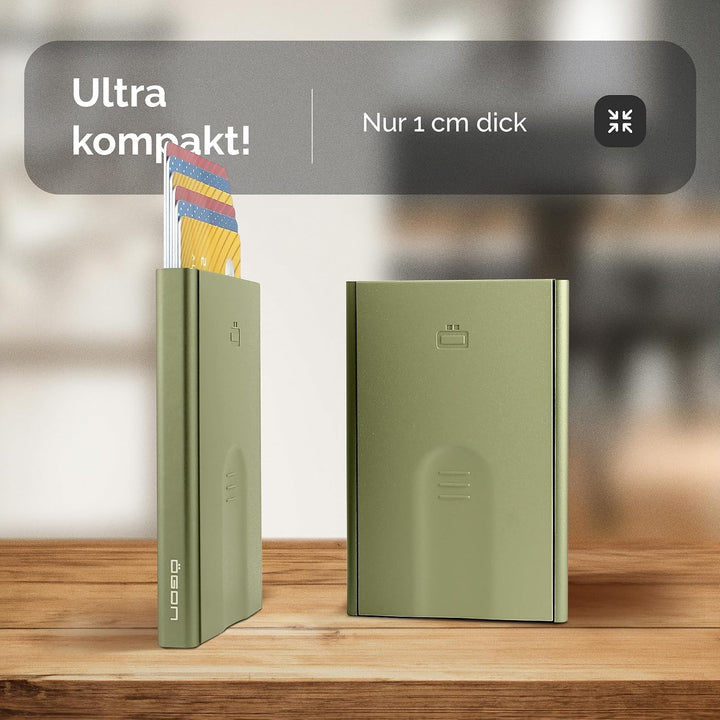 Aluminium Kartenetui von Ögon - RFID-Schutz - Automatische und original geldbörse für Herren &amp; Damen