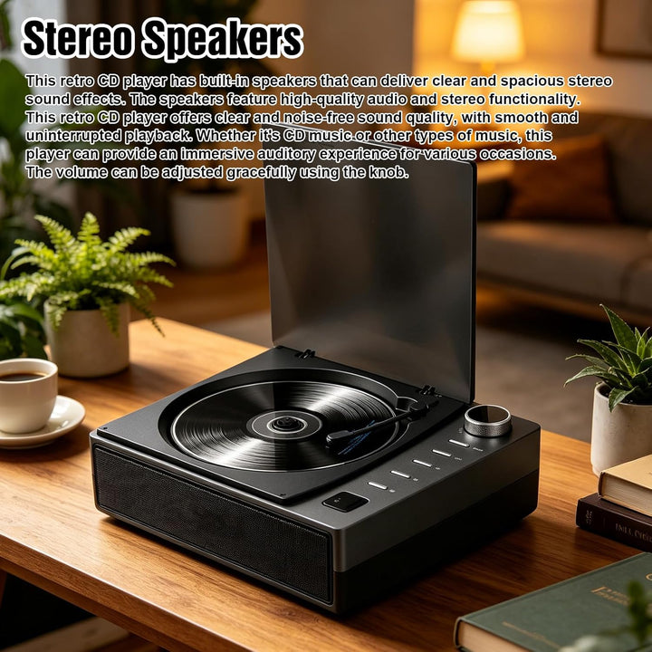 CD Player Tragbar mit Bluetooth 5.1, CD-Player mit Lautsprecher Fernbedienung Wiederaufladbar CD Spi