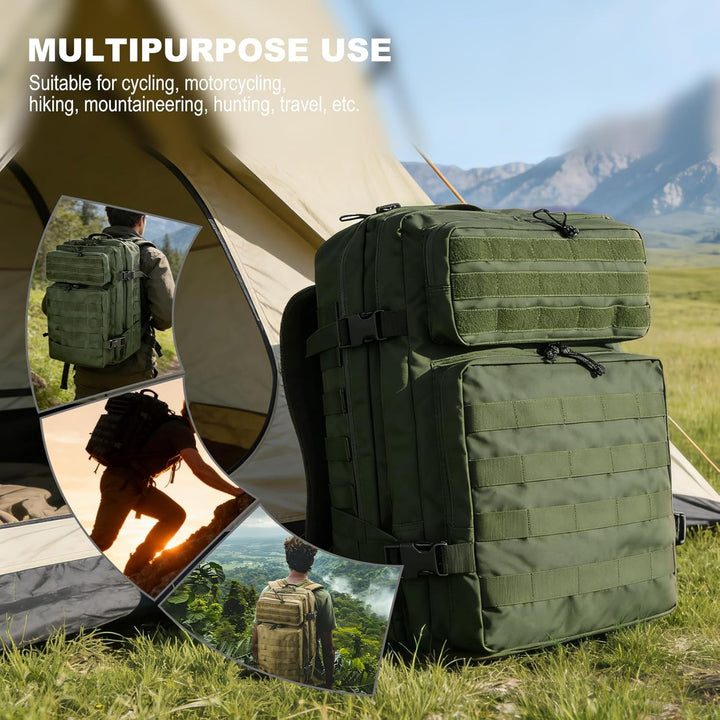 Militär Rucksack Herren,45L Gross Rucksack Wasserdicht Outdoor Assault Survival Wanderrucksack Herre