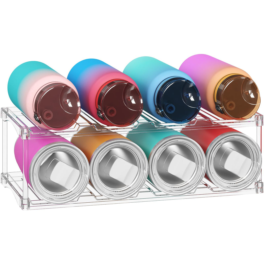 Lifewit Stapelbarer Flaschenorganizer aus Kunststoff für Zuhause, Tumbler- und Becherhalter, Transpa
