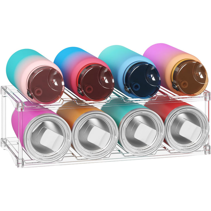 Lifewit Stapelbarer Flaschenorganizer aus Kunststoff für Zuhause, Tumbler- und Becherhalter, Transpa