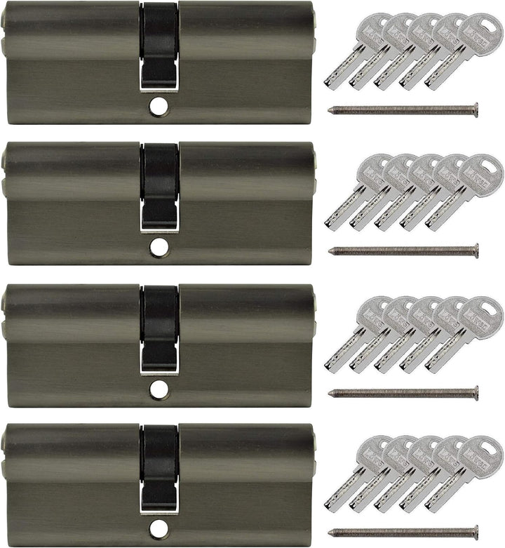 LÖWEN 60 mm 4x Zylinderschloss 30/30 Doppelzylinder gleichschliessend Massive Schliesszylinder inkl.