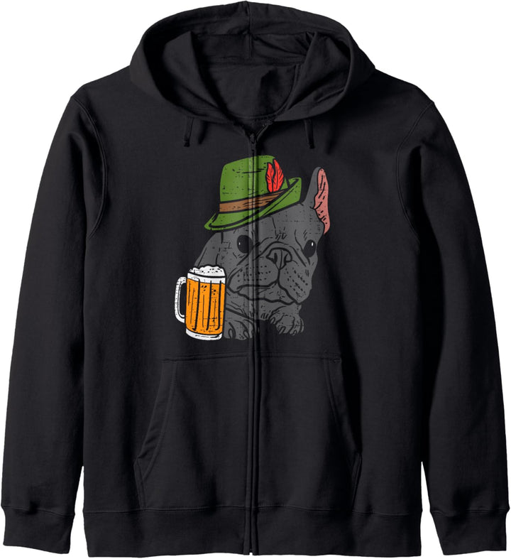 Deutsch Französische Bulldogge Oktoberfest Bayerischer Frenchie Hund Kapuzenjacke