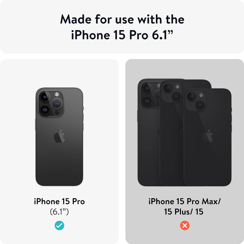 Mous Hülle für iPhone 15 Pro MagSafe Kompatibel Case - Limitless 5.0 - Schwarzes Leder - Handyhülle