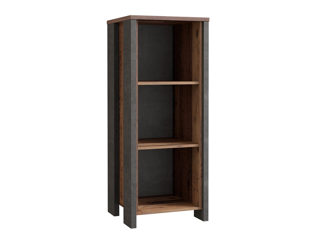 Forte Clif Regal, Holzwerkstoff, Old – Wood Vintage / Betonoptik Dunkelgru, B/H/T: 47 / 115,1 / 41,6