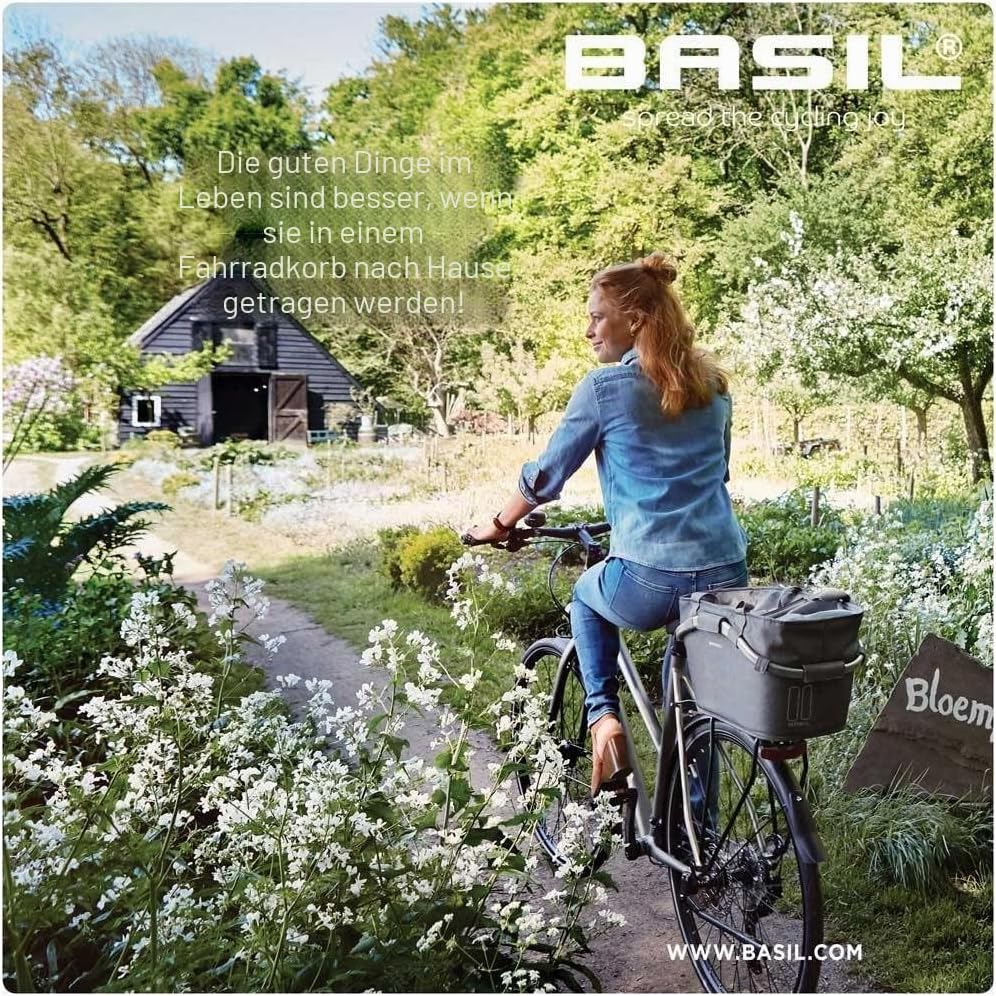 Basil Carry All Hinterradkorb grey melee Single, grey melee Single