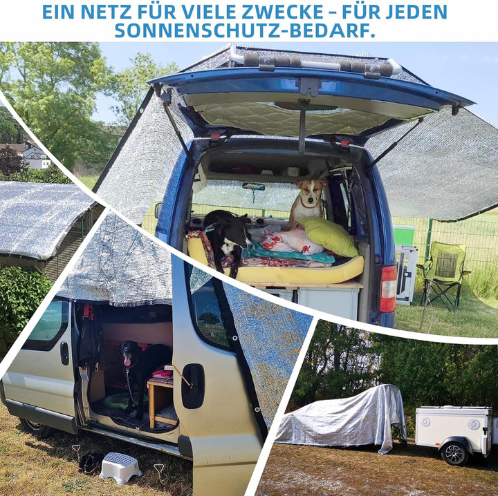 Sonnenschutznetz für Auto und Haustier, wärmeisolierendes Aluminiumfoliennetz,Sonnenschutznetz für V