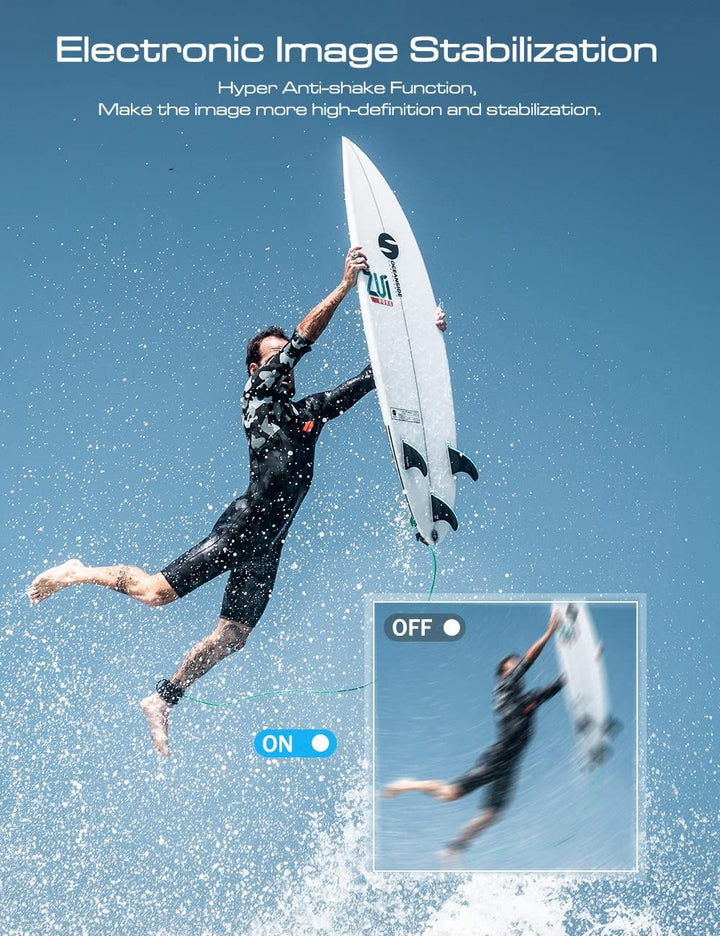GOOKAM 4K 60fps 24MP Action Cam WiFi Actionkamera Dualscreen Touchscreen 40M Unterwasserkamera EIS S