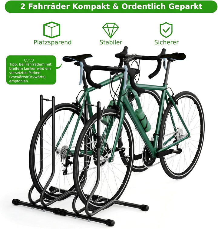 TLGREEN Fahrradständer Boden 2er-Set 24–26 Zoll,2-stufig(40/70 mm)