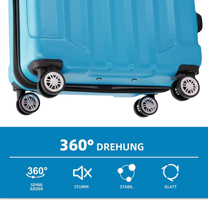 BEIBYE TSA-Schloss 2080 Zwillingsrollen 3 TLG. Reisekofferset Koffer Kofferset Trolley Trolleys Hart