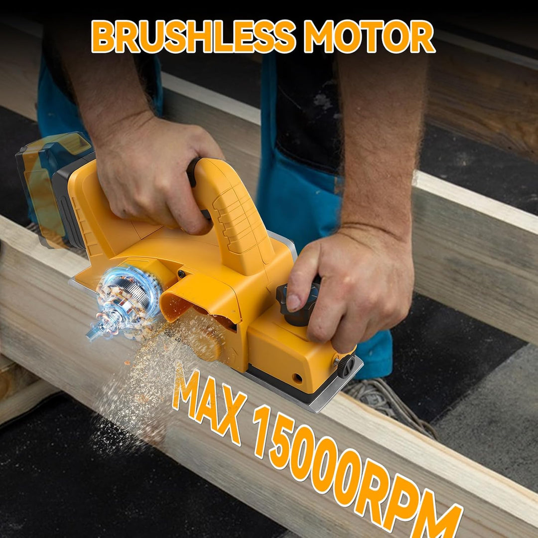 Akku-Handhobel für Dewalt 18 V 20 V Akku, 15000 U/min bürstenloser elektrischer Holzhobel, 82 mm Sch