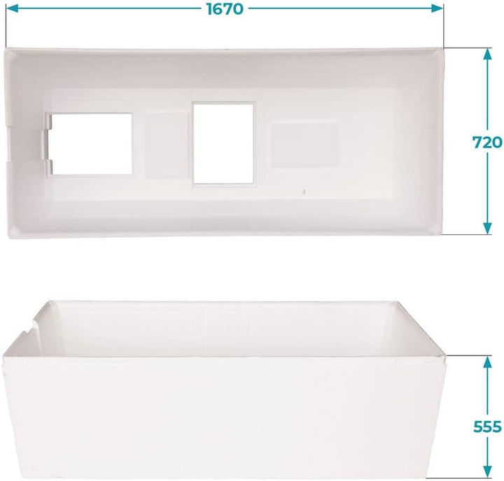Calmwaters® Wannenträger 170 x 75 cm Modern Square, Passend für Rechteck-Badewanne 170x75 cm, Styrop