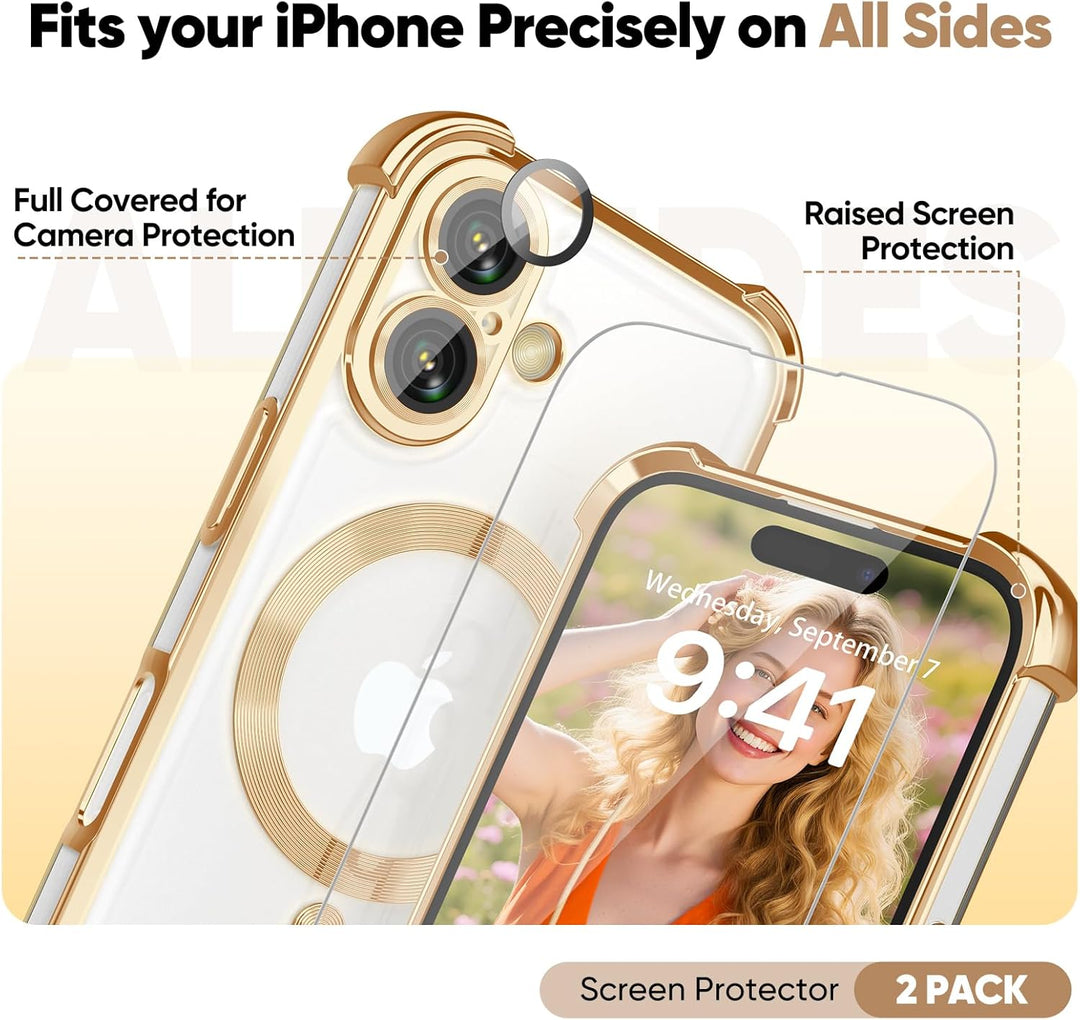 GOODVISH Handykette für iPhone 16 Hülle mit Band, mit 2 Stück Schutzfolie und Kamera Schutz, Necklac