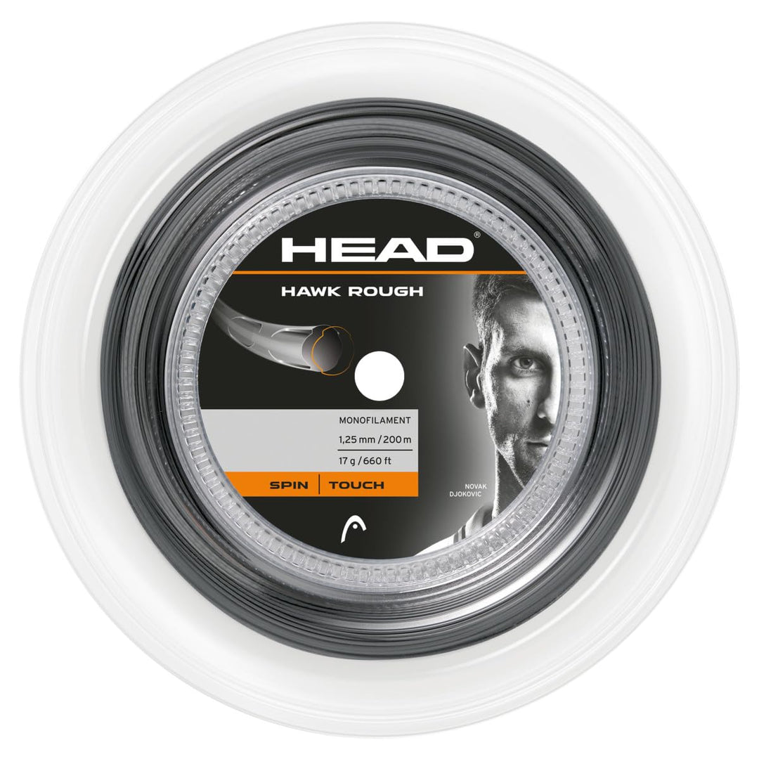 HEAD Unisex – Erwachsene Hawk Rough Rolle 200 Tennis-Saite 16 anthracite, 16 anthracite