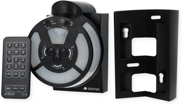 Steinel 29579 Infrarot-Bewegungsmelder sensIQ schwarz, 300°|20 m Sensor, 2500 W, Dauerlicht, Montage
