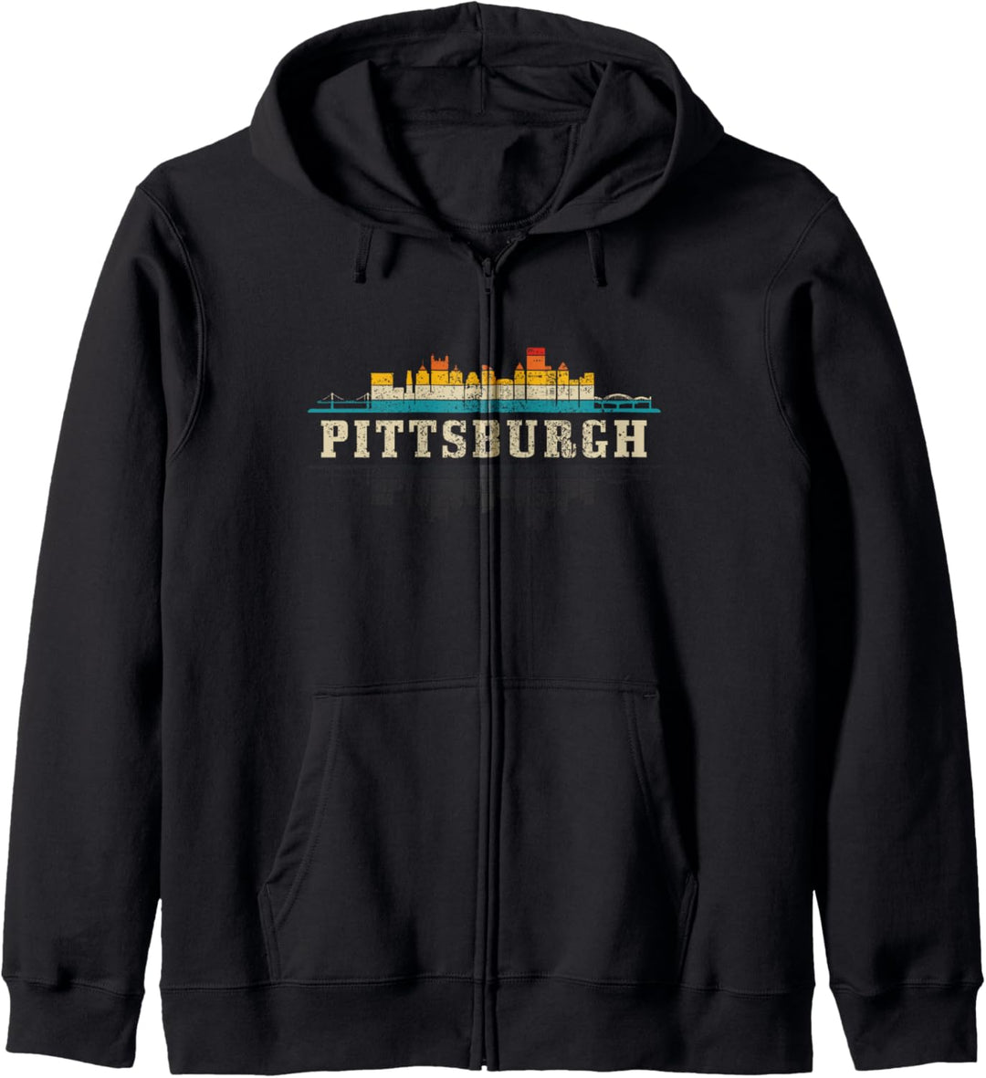 Pittsburgh Skyline Pennsylvania Vintage-Pride-Stil im Retro-Stil Kapuzenjacke