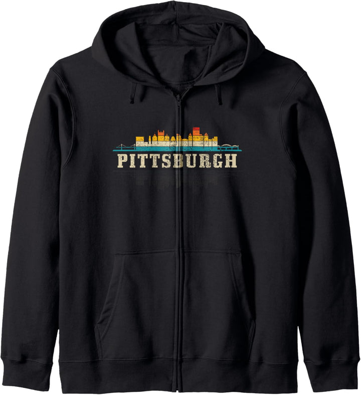 Pittsburgh Skyline Pennsylvania Vintage-Pride-Stil im Retro-Stil Kapuzenjacke