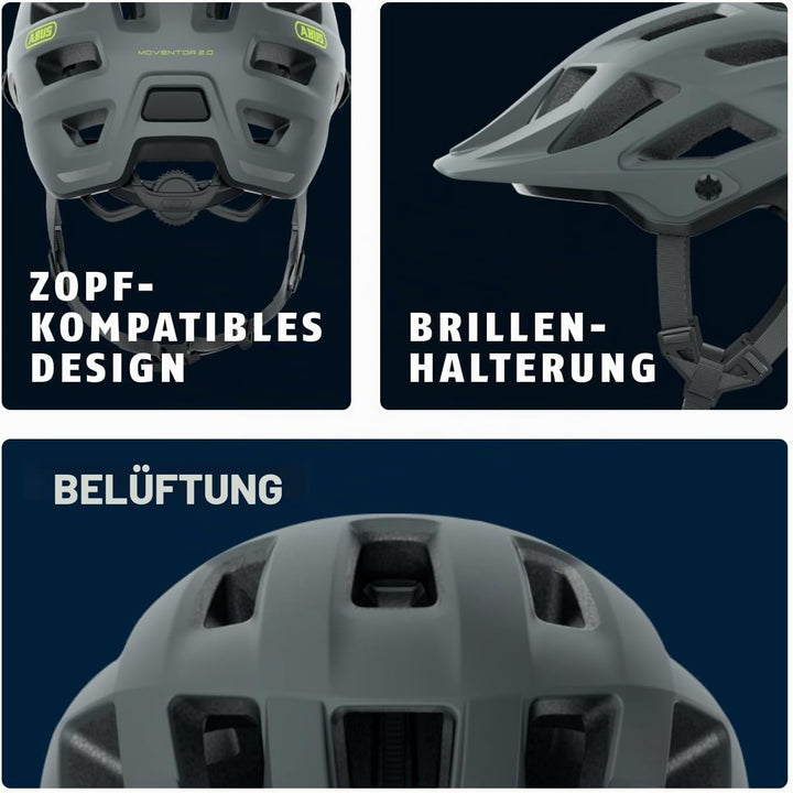 ABUS MTB-Helm Moventor 2.0 - komfortabler Fahrradhelm fürs Gelände - All-Mountain-Helm - für Damen u